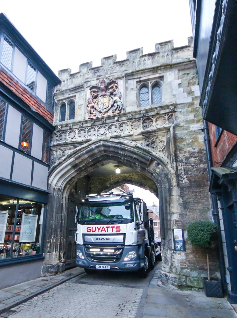 Guyatts lorry in Salisbury centre- Haulage, Storage & Recycling Salisbury